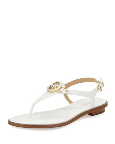 michael kors schoenen dames wit|michael kors white leather sandals.